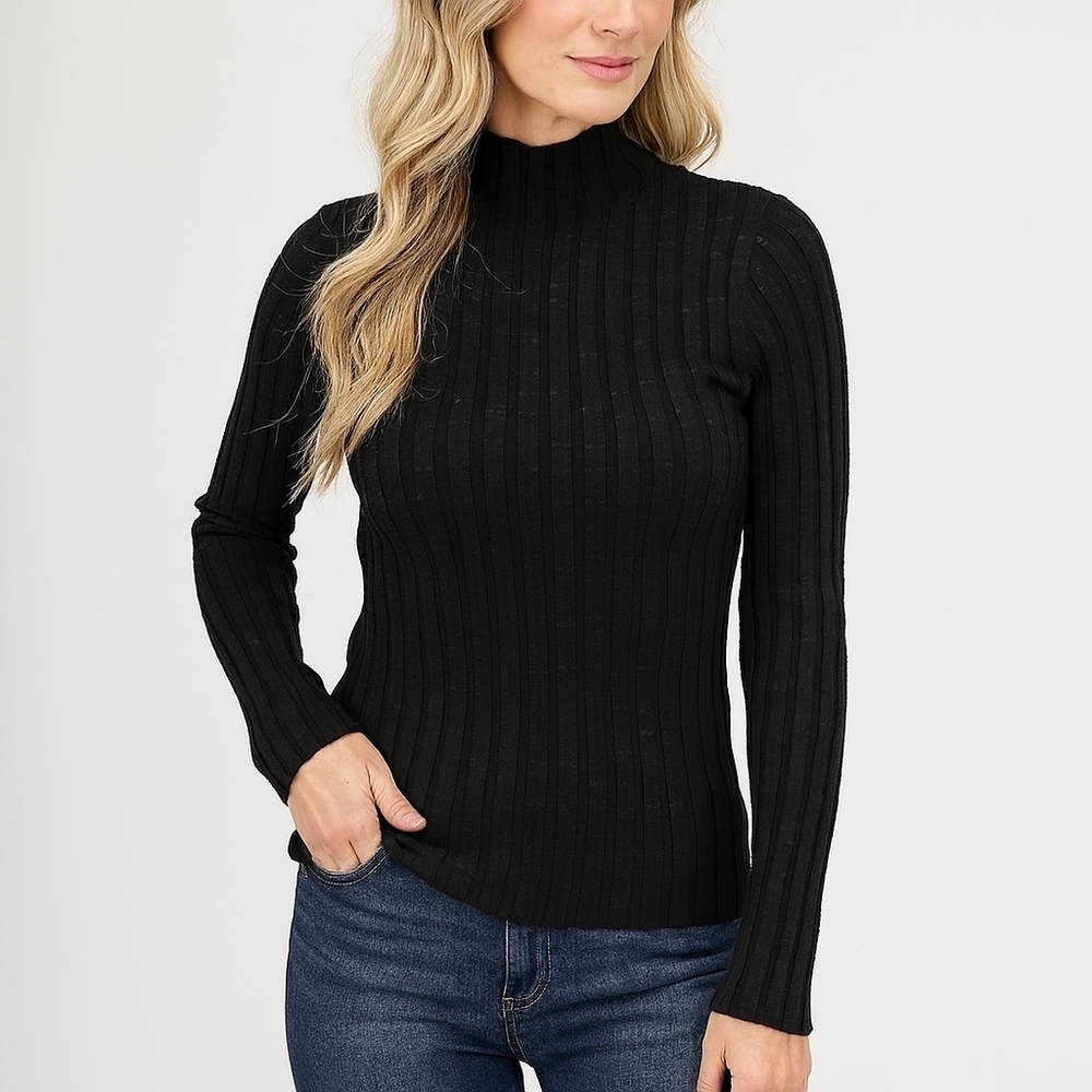 Nwot Topshop Ribbed Fitted Turtleneck Sweater